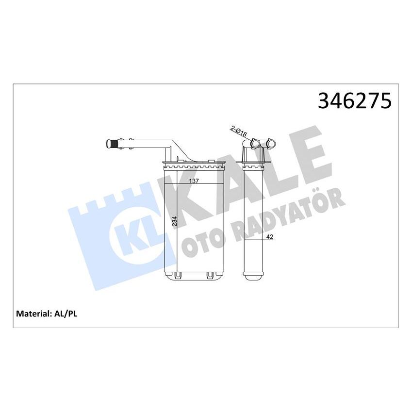 KALE RADYATOR KALORİFER RADYATÖRÜ 106 91-96 SAXO 96-03 AX 91-96 234X138 (6448.72)