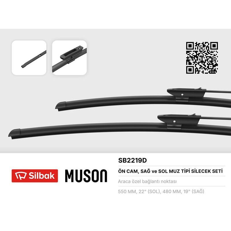 SILBAK SİLECEK SÜPÜRGESİ 550/480MM MUZ TİPİ LOGAN II L8 04/15-LOGAN II K8 . MVC 03/15-SANDERO 2 03/15- SYMBOL L8 03/15