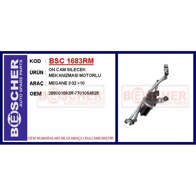 BESCHER ON CAM SILECEK MEKANIZMASI MOTORLU MEGANE II 02 >10 (288001683R)