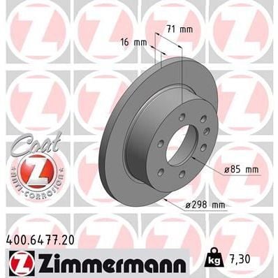 ZIMMERMANN FREN DISKI ARKA MERCEDES SPRINTER B906 B907 B910 . VW CRAFTER 30-35-50 (2E0615601A)
