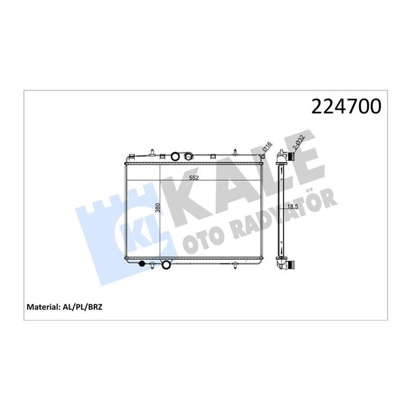KALE RADYATOR RADYATÖR P206 1.4-1.6 KLİMALI 732886 (1330.38)