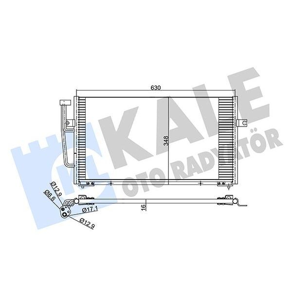KALE RADYATOR KLİMA RADYATÖRÜ KONDENSER VOLVO S40 I-V40 AL-AL 628X348X16 (30871579)
