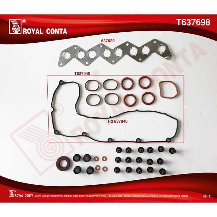 ROYAL ÜST TAKIM CONTA REINZ KEÇELİ S LASTİ SKC SİZ C4-C5 04>C8-JUMPY-MONDEO-C30-S40 II 07> 2.0HDI (0197.AC)