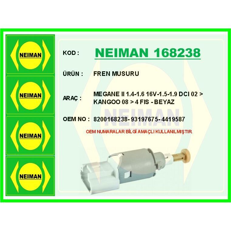 BESCHER FREN MUSURU MEGANE II 1.4-1.6 16V-1.5-1.9 DCI 02 > KANGOO 08 > 4 FIS - BEYAZ (4419587)