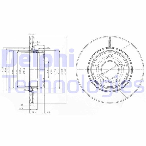 DELPHI FREN DISKI ARKA BMW F20 F21 F22 F23 E90 E91 E92 E93 F30 F31 F32 E81 E87 (34216792227)
