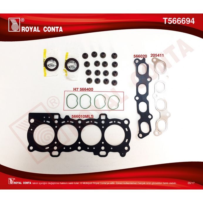 ROYAL ÜST TAKIM CONTA SKT KEÇELİ SUBP.LAST SUBAP KAPAK CONTASIZ FOCUS II 1.6 16V 03 > 100HP (3S4G6008AA)
