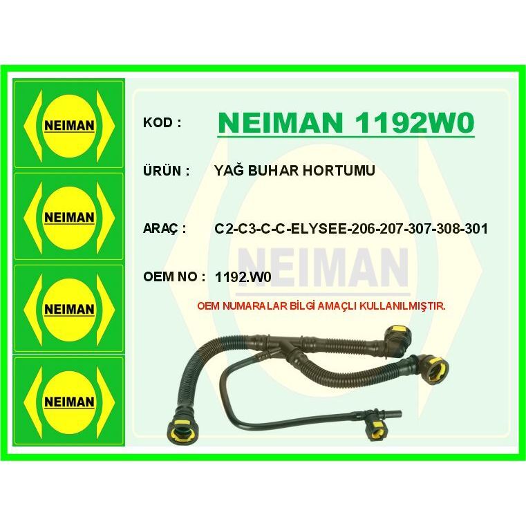 BESCHER YAĞ BUHAR HORTUMU C2-C3-C-C-ELYSEE-206-207-307-308-301 (1192.W0)