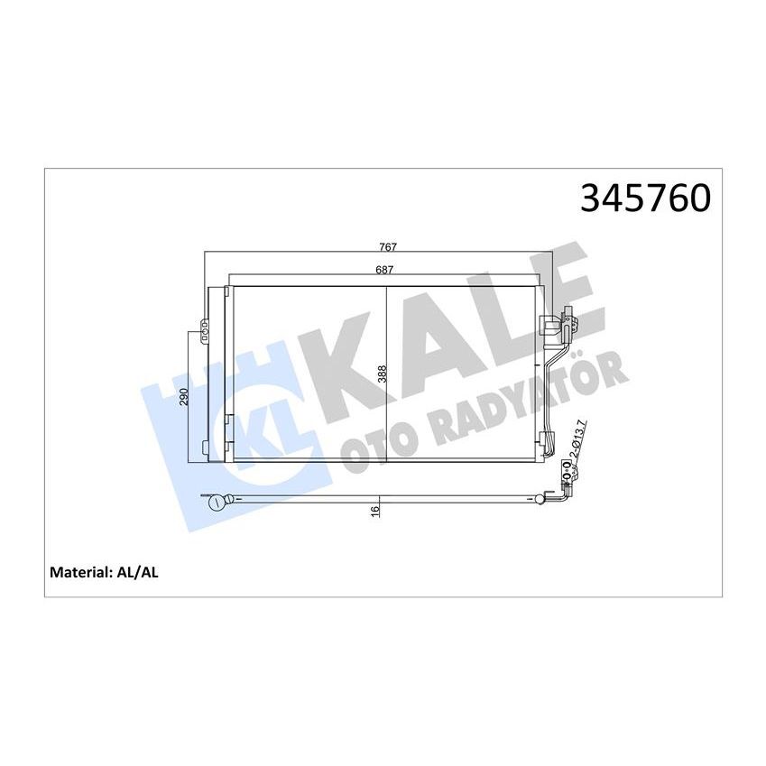 KALE RADYATOR KLIMA RADYATORU MERCEDES VITO W639 03> (A6398350800)