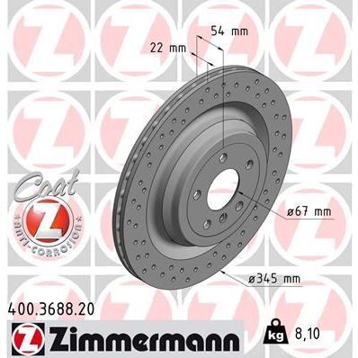 ZIMMERMANN FREN DISKI ARKA 4-MATIC MERCEDES W166 X166 (A1664230312)