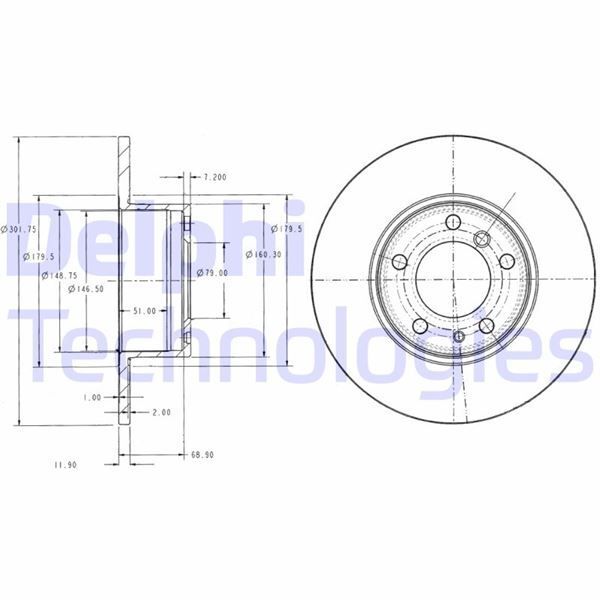 DELPHI FREN DISKI ON BMW E34 88 96 (34111161693)