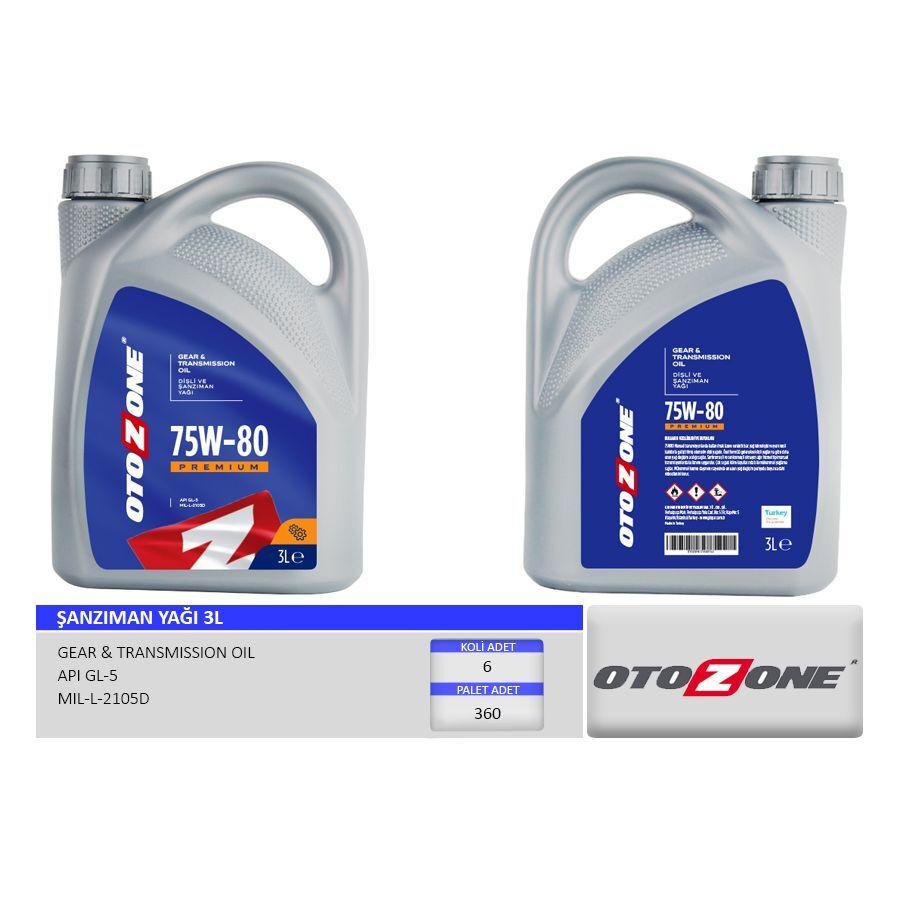 OTOZONE ŞANZIMAN YAĞI 75W-80 3LİTRE GL-5 (75W80)