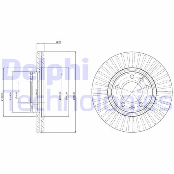 DELPHI ÖN FREN AYNASI 407 1.6HDI 1.8-2.016V-2.0HDI 04 607 2.0 00 508 10 283X26X5DLXHAVALI (4246.P7)