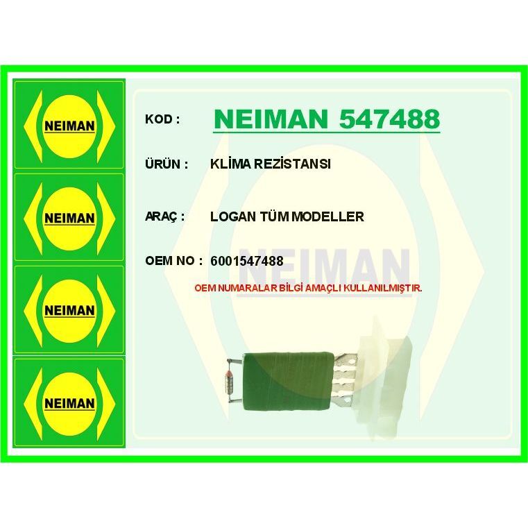BESCHER KLİMA REZİSTANSI LOGAN TÜM MODELLER (6001547488)