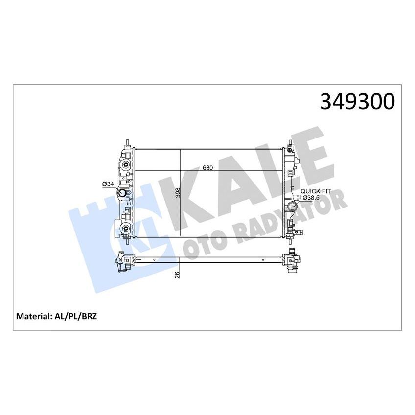 KALE RADYATOR RADYATÖR OTOMATİK ASTRA J-ZAFIRA TOURER C-CRUZE 1.4-1.6 AL/PL/BRZ 680X397X28 (1300306)