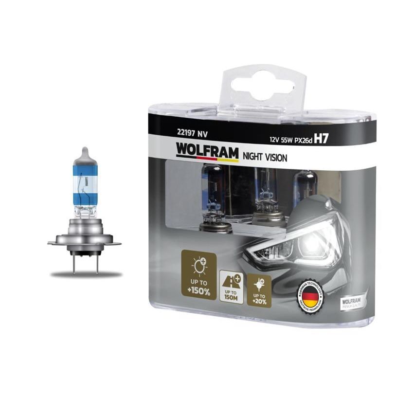 WOLFRAM AMPUL 12V H7 55 PX26D NIGHT VISION 150 FAZLA 20 BEYAZ IŞIK