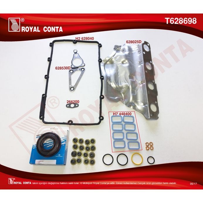 ROYAL MOTOR ÜST TAKIM CONTA REINZ KEÇ. SUBP.LASTİK SKC SİZ TRANSİT 2.2 TDCİ EURO5 ÖNDEN ÇEKER (0304.58)