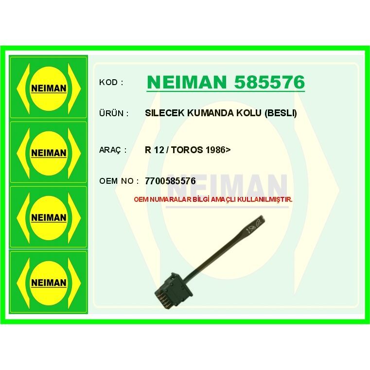 BESCHER SILECEK KUMANDA KOLU BESLI R 12 / TOROS 1986> (7700585576)