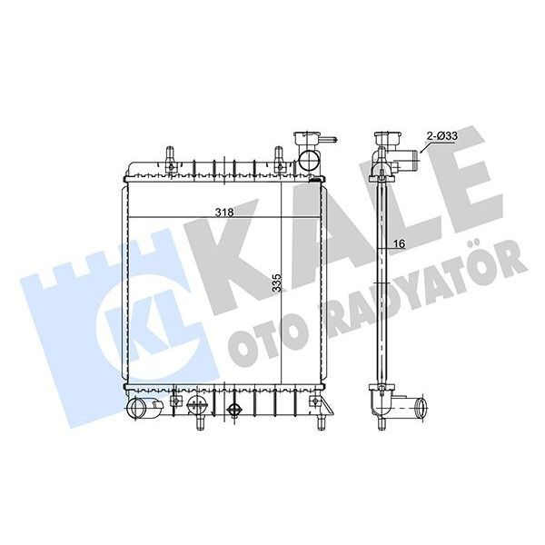 KALE RADYATOR RADYATÖR ACCENT-ACCENT II 1.3 AL/PL/BRZ 335X317X16 (253101B000)