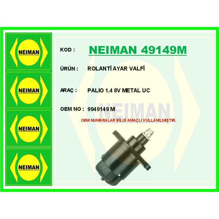 BESCHER ROLANTİ AYAR VALFİ PALIO 1.4 8V METAL UC (9949149M)