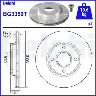 DELPHI ÖN FREN AYNASI FOCUS 98-04 FIESTA 1.4TDCİ 96>FUSION 02>KA 03>MAZDA 2 03> 258X22X4DLXHAVALI 8213017 (4077455)