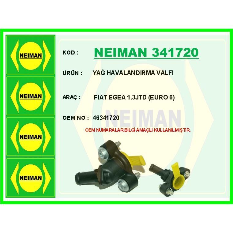 BESCHER YAĞ HAVALANDIRMA VALFI FIAT EGEA 1.3JTD EURO 6 (46341720)