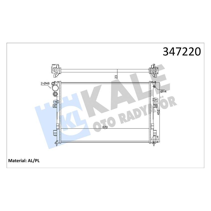 KALE RADYATOR RADYATÖR JUMPY-EXPERT-SCUDO-P806 1.8I-2.0I 8V-2.0I 16V AL/MKNK (1301.P2)