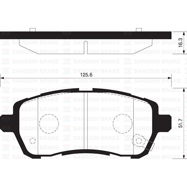 SANGSIN ÖN FREN BALATA DAIHATSU MATERIA 1.3L 1.5L K3-VE 3SZ-VE M401 M412 06- / SIRION 1.0L 1.3L M300 M301 0 6- / SUZUKI SWIFT 1.2L K12B AZG412 12- (04465)