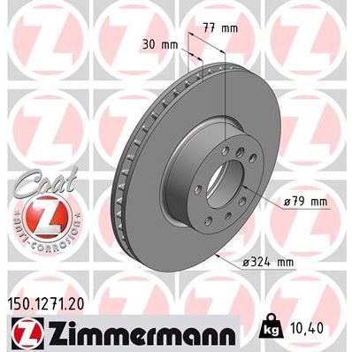ZIMMERMANN FREN DISKI ON BMW E39 E32 E38 E31 (34116757746)
