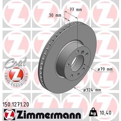 ZIMMERMANN FREN DISKI ON BMW E39 E32 E38 E31 (34116757746)