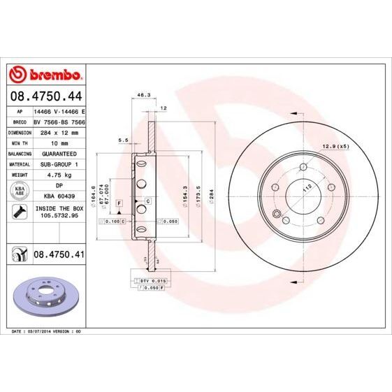 BREMBO FREN DISKI ON MERCEDES C-CLASS W202 93>00 (A2024210212)