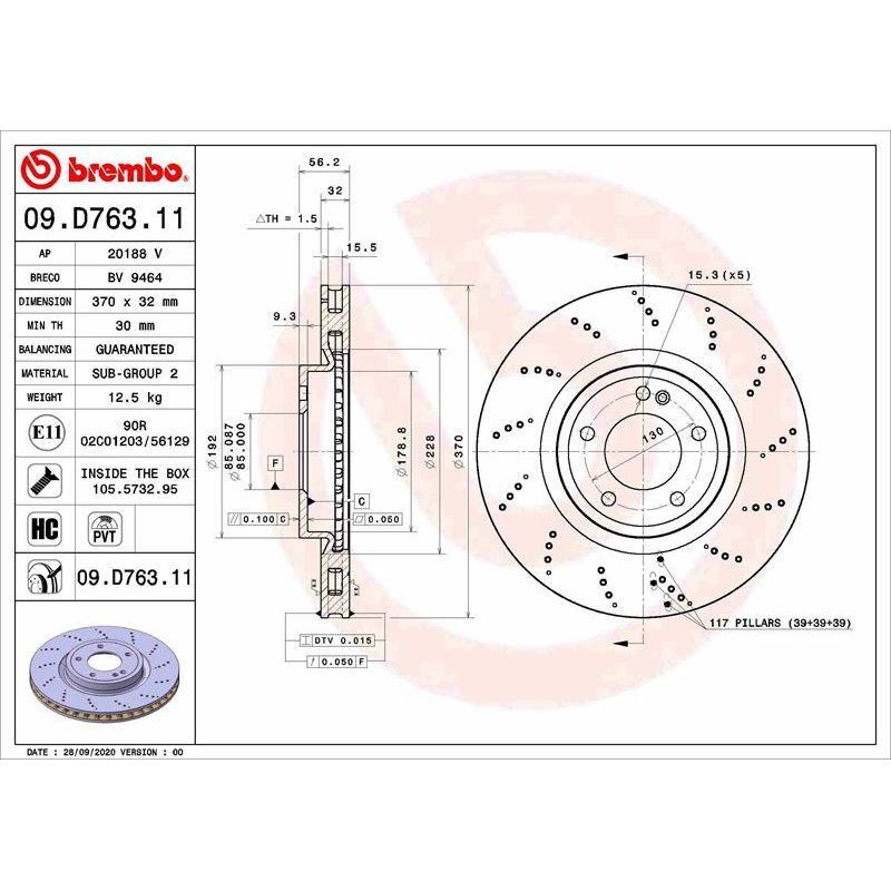 BREMBO FREN DİSKİ ARKA W463 (A4634230000)