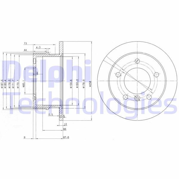 DELPHI FREN DISKI ARKA MERCEDES W463 B901 B904 . VW LT 28-35-46 (2D0501601)