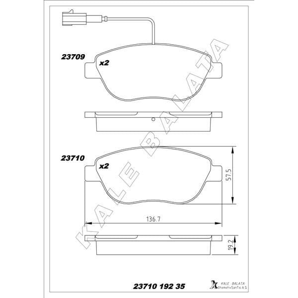 KALE BALATA ÖN FREN BALATASI OPEL COMBO D 12> PUNTO EVO 1.3-1.4-1.6D MTJ 09 > 500-500C 1.3DMJ 10 > GRANDE PUNTO 1.6DMTJ 09 > ÇİFT FİŞLİ (71770012)