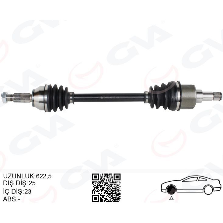 GVA ÖN AKS KOMPLE SOL FORD FIESTA / FUSION 1.4TDCI / 1.6TDCI 02>11 (2S613B437AD)