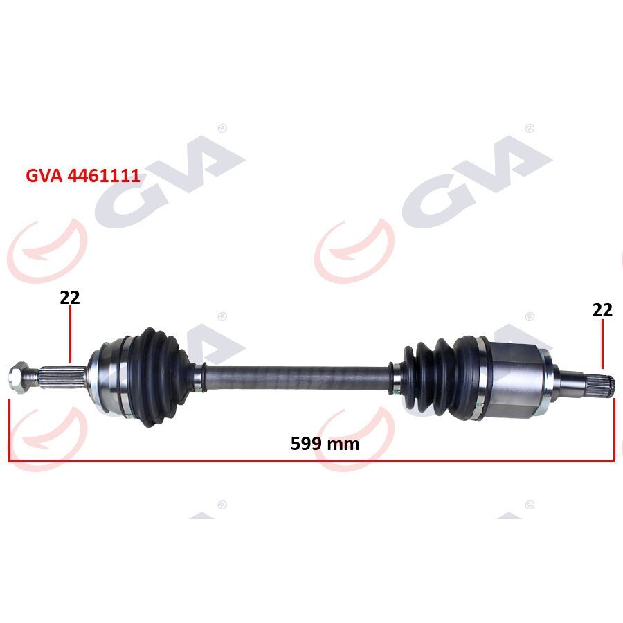 GVA KOMPLE AKS SOL SKODA FAVORIT 1.3 89-94 599.5MM (6U0407271F)