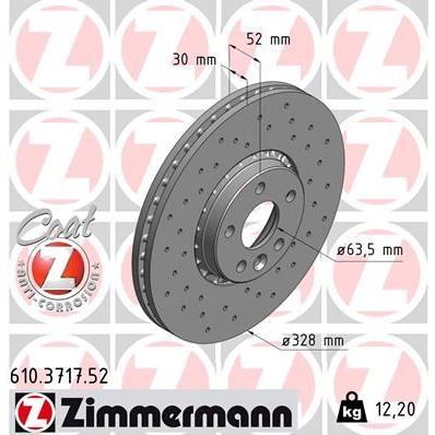ZIMMERMANN ÖN FREN AYNASI ADET VOLVO XC60 D3 D4 D5 2.4D 2.0T 3.2 T5 T6 2008 2017 CAP328X5 BJN DELİKLİ (31277342)