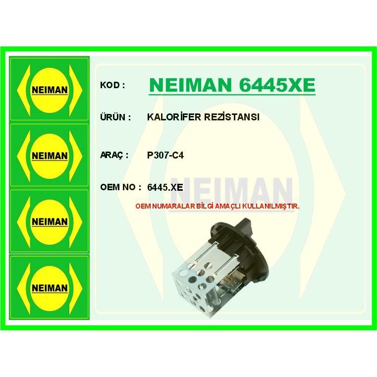 BESCHER KALORİFER REZİSTANSI P307-C4 (6445.XE)