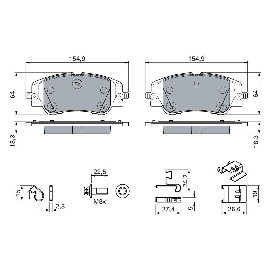 BOSCH ÖN FREN BALATASI CORSA F E 19> MOKKA E 20> 208 19> 2008 19> C4 20> DS3 18> 302MM (1681371180)
