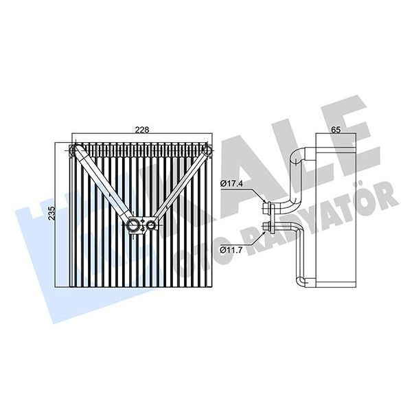 KALE RADYATOR KALORIFER RADYATORU POLO 02 FABIA 99 14 ROOMSTER 06 15 A1 10 CORDOBA 02 09 IBIZA 02 TOLEDO IV 12 (6Q0820103)