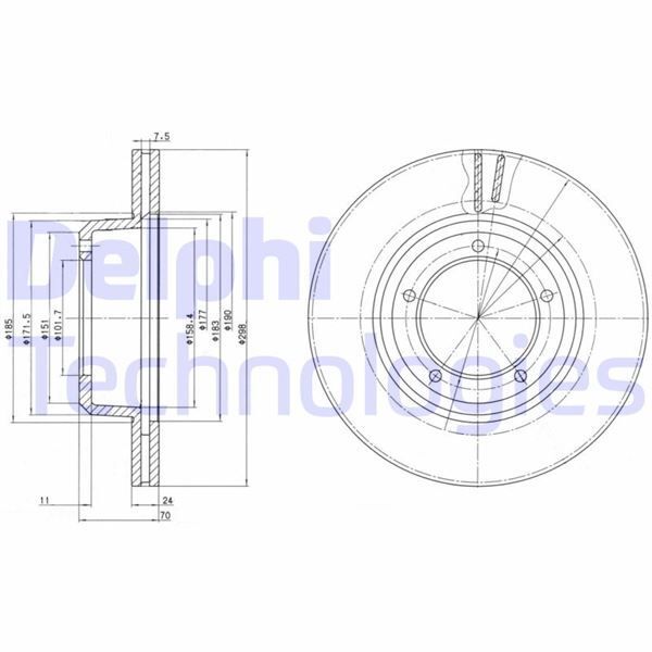 DELPHI FREN DISKI ON DEFENDER L316 DISCOVERY I LJ RANGE ROVER I (LR017952)