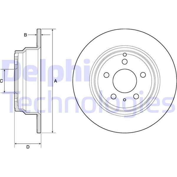 DELPHI ARKA FREN AYNASI VOLVO 850 91-97 -S70-C70-V70-960-2.0-2.5-2.5 20V-2.5TDI 97 295X5DLXHAVALI (271794)
