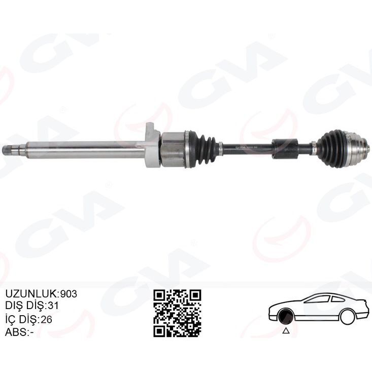 GVA KOMPLE AKS ON SAG BMW F45 F48 MINI COUNTRYMAN F60 MINI CLUBMAN F54 903MM 31608626886 (31605A2E014)