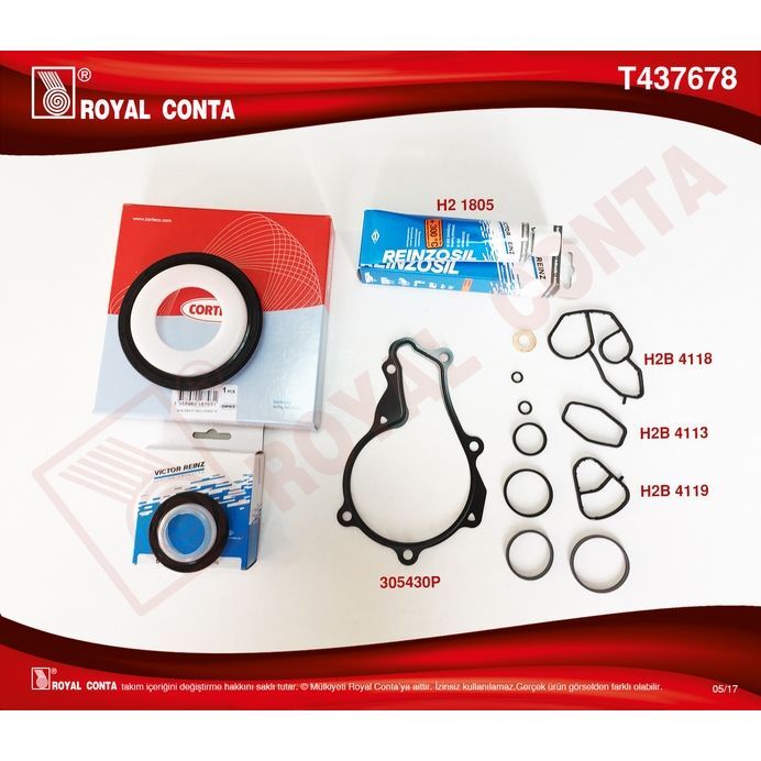 ROYAL MOTOR ALT TAKIM CONTA REINZ KEÇELİ SKCSİZ FOCUS II 1.6 TDCI 04 11 FIESTA 1.6 TDCI 02 08 FUSION 1.6 TDCI 04 14 VOLVO C30 06 12 S40 II 06 12 S80 II 06 12 V50 05 12 V70 III 09 11 1.6D-206-207-307-30 (0197.07)