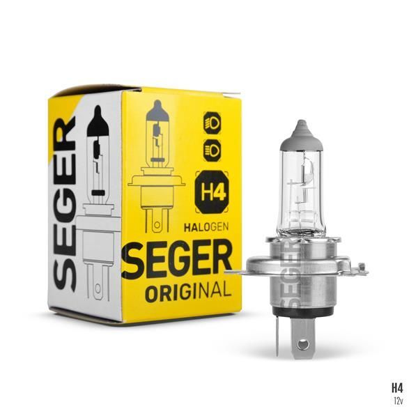 SEGER AMPUL H4 12V 60/55W P43T STANDART YENİLEME 3.500K STANDART IŞIK P43 TIRNAKLI
