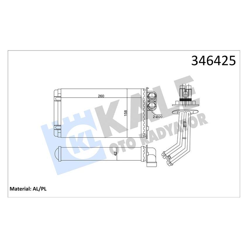 KALE RADYATOR KALORİFER RADYATÖRÜ LGN I 95-01 260X157 (7701039481)