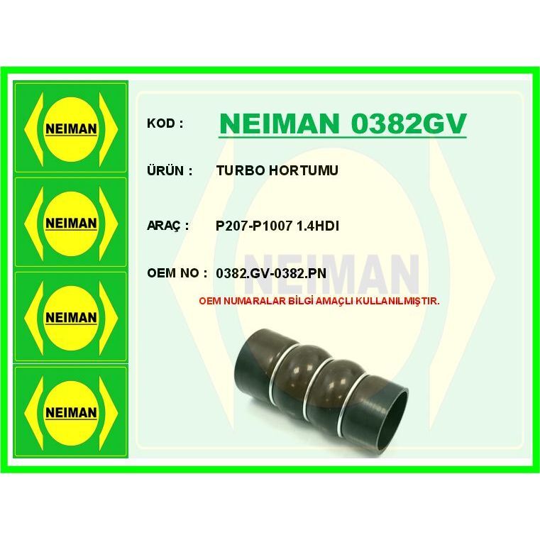 BESCHER TURBO HORTUMU P207-P1007 1.4HDI (0382.GV)