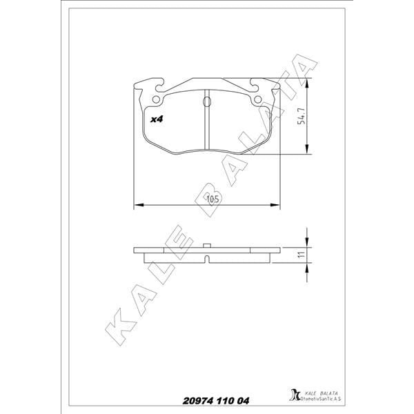 KALE BALATA ARKA FREN BALATASI PEUGEOT P106 96>04 P205 87>98 P206 00>09 P306 97>01 P309 89>93 CITROEN SAXO 96>04 XSARA 97>05 ZX 92>97 RENAULT R9-R19- MGN I-CLIO I-II İNCE TİP (4252.71)