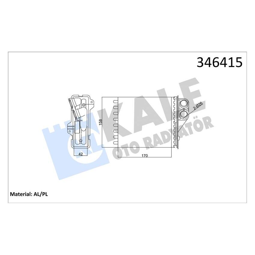 KALE RADYATOR KALORİFER RADYATÖRÜ LOGAN 05 DUSTER 10 SANDERO 10 170X158 (6001547484)