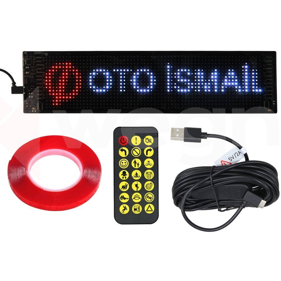 WEGNA ARAÇ İÇİ ARABA IŞIĞI LED EKRAN 16X64 9.2X37.4CM (AKSESUAR)