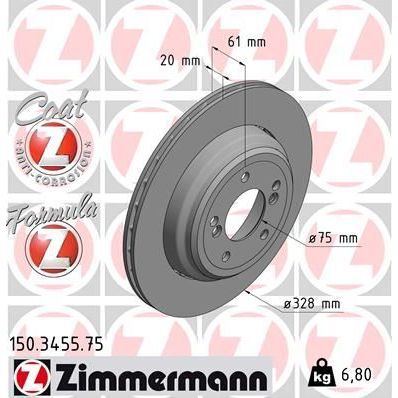 ZIMMERMANN FREN DISKI ARKA SOL BMW M5 E39 (34212228801)